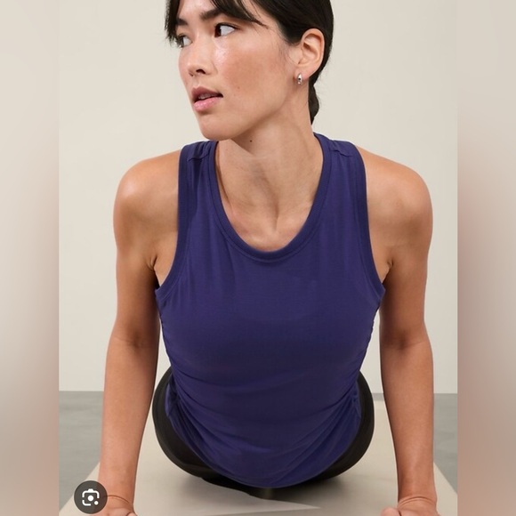 Athleta With Ease Cinch Tank Deep Marine Blue size Small - Picture 2 of 4